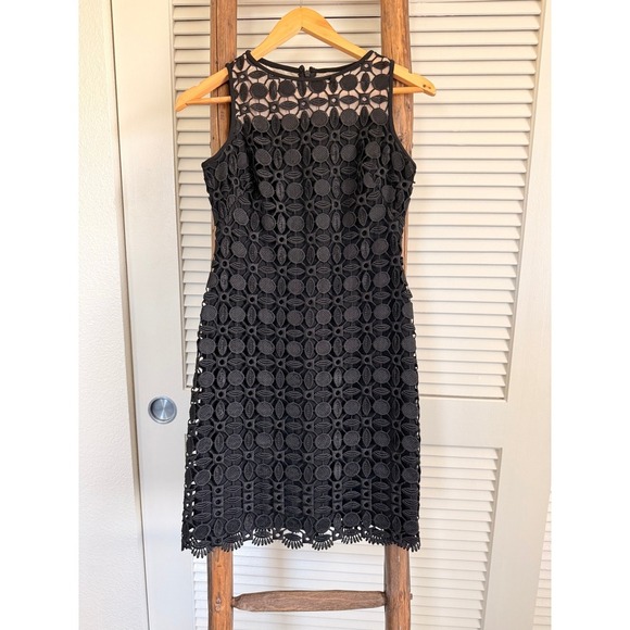 Ralph Lauren Black Lace Dress Sleeveless Party Cocktail Career Elegant - Picture 2 of 5